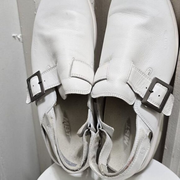 MBT Imara Rocker White Clogs Leather Mules Women's Size 10🌴 - Picture 7 of 8